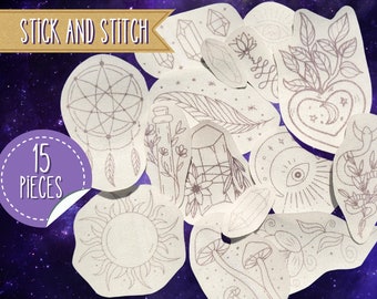 Mystical Stick and Stitch Hand Embroidery Pattern Pack (Set of 15)