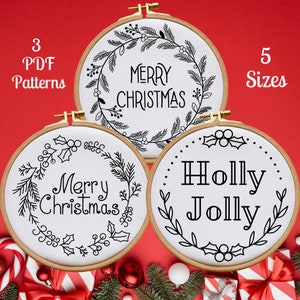 Christmas Hand Embroidery Patterns: Festive DIY Decor (PDF Download)