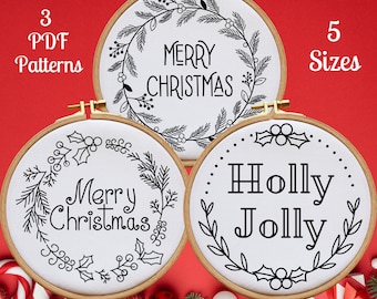 Christmas Hand Embroidery Patterns: Festive DIY Decor (PDF Download)