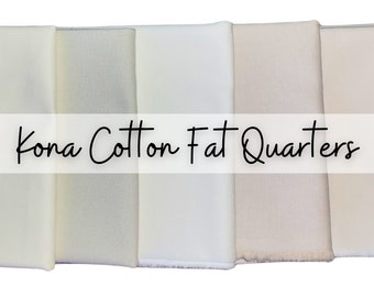 Kona Cotton Solid Color Fat Quarters in 5 Neutral Shades - Almost Whites