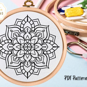 Mandala Hand Embroidery Pattern: Zen Design (PDF Pattern)