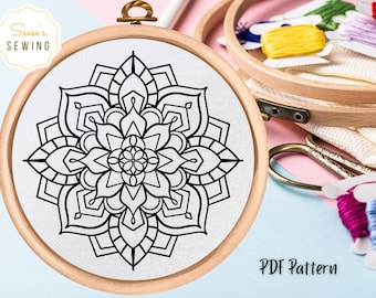 Mandala Hand Embroidery Pattern: Zen Design (PDF Pattern)