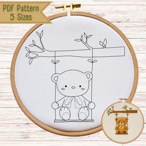 Baby Bär Stickdatei PDF - Instant Download - 5 Größen