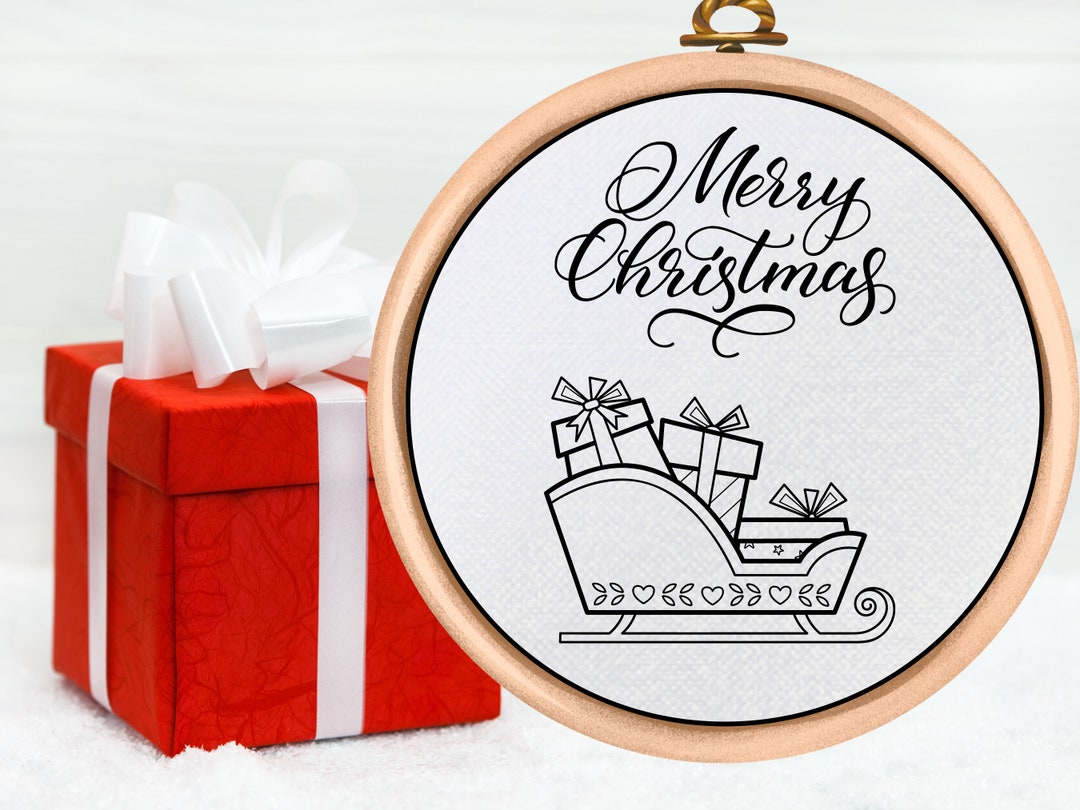Christmas Sleigh Hand Embroidery Pattern: Easy DIY Decor (PDF Pattern ...