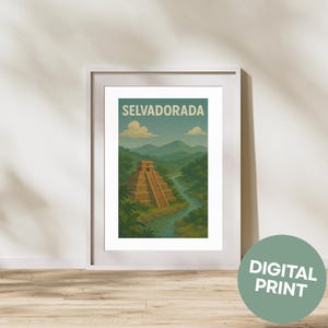 Selvadorada Jungle Print: Sims 4 Inspired Travel Poster (PDF A4 Digital Download