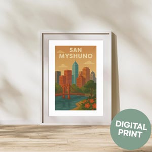 San Myshuno Digitaldruck | AI Sims 4 Inspirierte Stadt Kunst | Urban Sims Poster | Druckbare Gaming Dekor | Digitaler Download