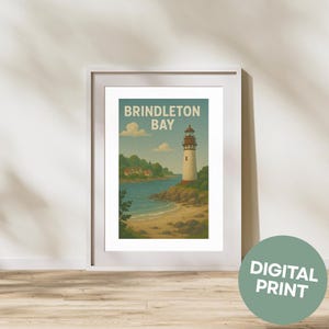 Brindleton Bay Coastal Print: Sims 4 Inspired Pet Lover Art (PDF A4 Download