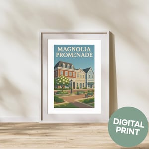 Magnolia Promenade Print: Sims 4 Inspired Gamer Wall Art (PDF A4 Digital Download)