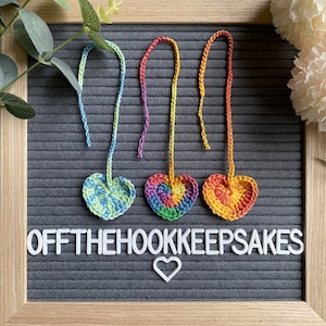 Heart Crochet Umbilical Cord Tie Keepsake - Unisex baby shower gift - New baby - Eco friendly - Birth announcement - Rainbow
