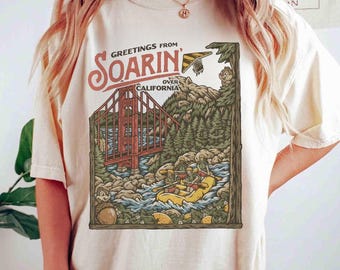 Vintage Disney Soarin' Over California Comfort Colors Shirt, Disney Ride Epcot Center Tee, Retro Vintage Shirt, Disneyland Matching Tee Trip