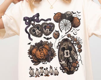 Retro Disney Micky Halloween Kokette Shirt, Disney Halloween Reise Shirt, Vintage Disneyland Halloween T-Shirt, Mickey & Friends Halloween