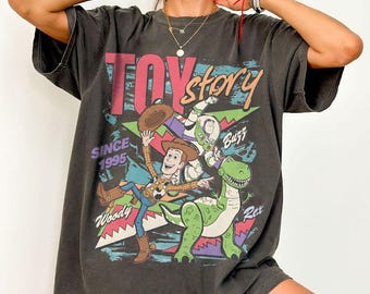 Vintage Disney Toy Story 1995 Comfort Colors Shirt, Woody Buzz Lightyear Rex Tee, Disney Pixar Fest, WDW Disneyland Family Vacation Trip