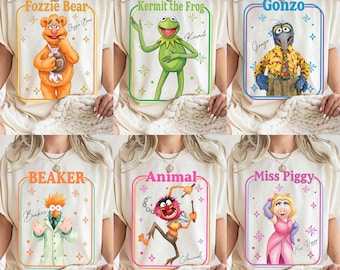Retro The Muppets Characters Comfort Colors Shirt, Kermit Miss Piggy Gonzo Fozzie Bear Animal Tee, Retro The Muppets Show T-shirt