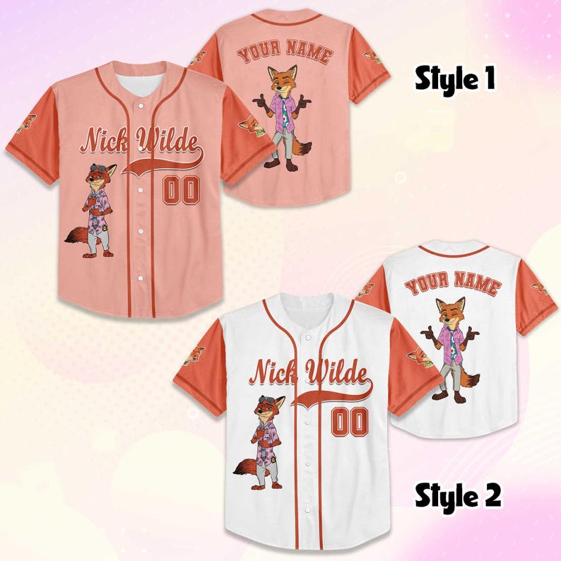 Custom Nick Wilde Baseball Jersey, Disney Zootopia 2 Baseball Jersey Shirt, Disneyland Family Outfit Shirt, Disneyland Birthday Gift bild 2