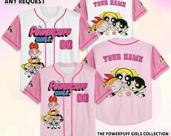 Personalized The Powerpuff Girls Baseball Jersey, Custom The Powerpuff Girls Jersey Shirt, Birthday Gift
