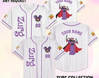 Camiseta de béisbol personalizada de Zurg, camiseta de béisbol de Toy Story de Disney, atuendo a juego para viaje a Disney, regalo de cumpleaños