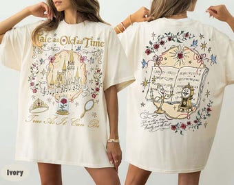 Vintage Disney Belle Comfort Colors Shirt, Tale As Old As Time, Princess Belle Coquette Bow Tee, Disney Princess, Beauty And The Beast Shirt