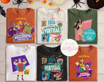 RunDisney Virtual Series 2026-shirt, Hercules Goofy & Max hardloop-T-shirt, Disney Virtual Race 5K-tanktop, runDisney-tanktop, WDW Marathon-T-shirt