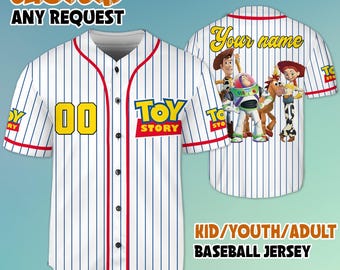 Custom Toy Story Baseball Jersey, Disney Toy Story Baseball Jersey, Disney Baseball Team Outfit, Toy Story Jersey Gift