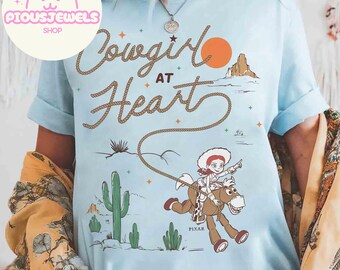 Vintage T-shirt Jessie en Bullseye Cowgirl At Heart, Disney Toy Story western-T-shirt, Pixar Cowgirl-cadeau, cadeau voor haar, WDW Girls Trip-shirt