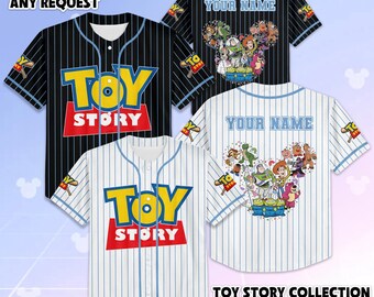 Personalized Toy Story Baseball Jersey, Custom Disney Toy Story Baseball Shirt, Matching Disney Trip Outfit, Disney Fan Gift