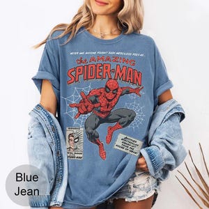 Vintage Disney The Amazing Spider Man Comfort Farben Shirt, Marvel Avengers Shirt, Vintage Spiderman Comic T-Shirt, Disney Spider Kinder T-Shirt Bild 6