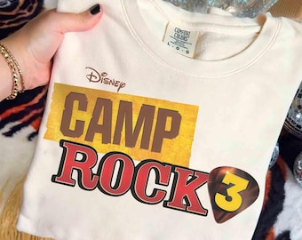 Camiseta cómoda con el logo de Camp Rock de Disney Channel, camiseta Camp Rock 3 de moda, camiseta a juego para la familia de Disneyland, camiseta del grupo familiar de WDW