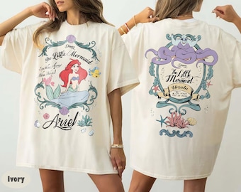 Vintage The Little Mermaid Comfort Colors Shirt, Ariel Ursula Disney Tee, Disney Girl Trip Shirt, Disney Princess Shirt Gift, Princess Ariel