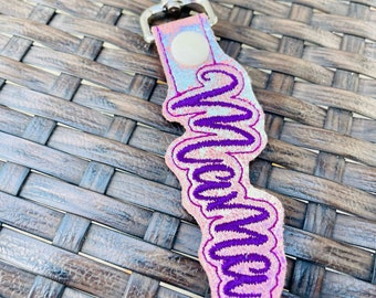 Geborduurde Mama-sleutelhanger - handgemaakt sleutelhangeraccessoire