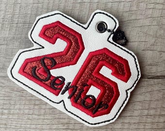 Digital Embroidery File - Senior 2026 Bag Tag - Instant Download