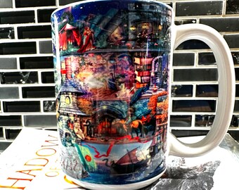 Fantasie keramische koffiemok | Cadeau boekenliefhebber