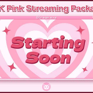 Y2K Pink | Animated Stream Overlay Pack | Overlay + Animated Scenes + Just Chatting