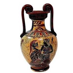 Handmålad Athena Amforavas: Grekisk mytologi Keramikkonst