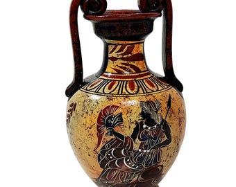 Vaso anfora di Atena dipinto a mano: arte ceramica della mitologia greca
