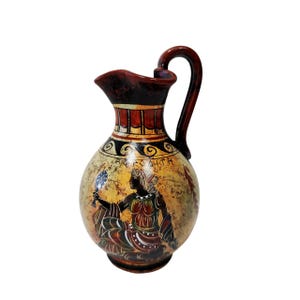 Aphrodite Greek Amphora Vase: Ancient Mythology Ceramic Art (15cm/5.9in)