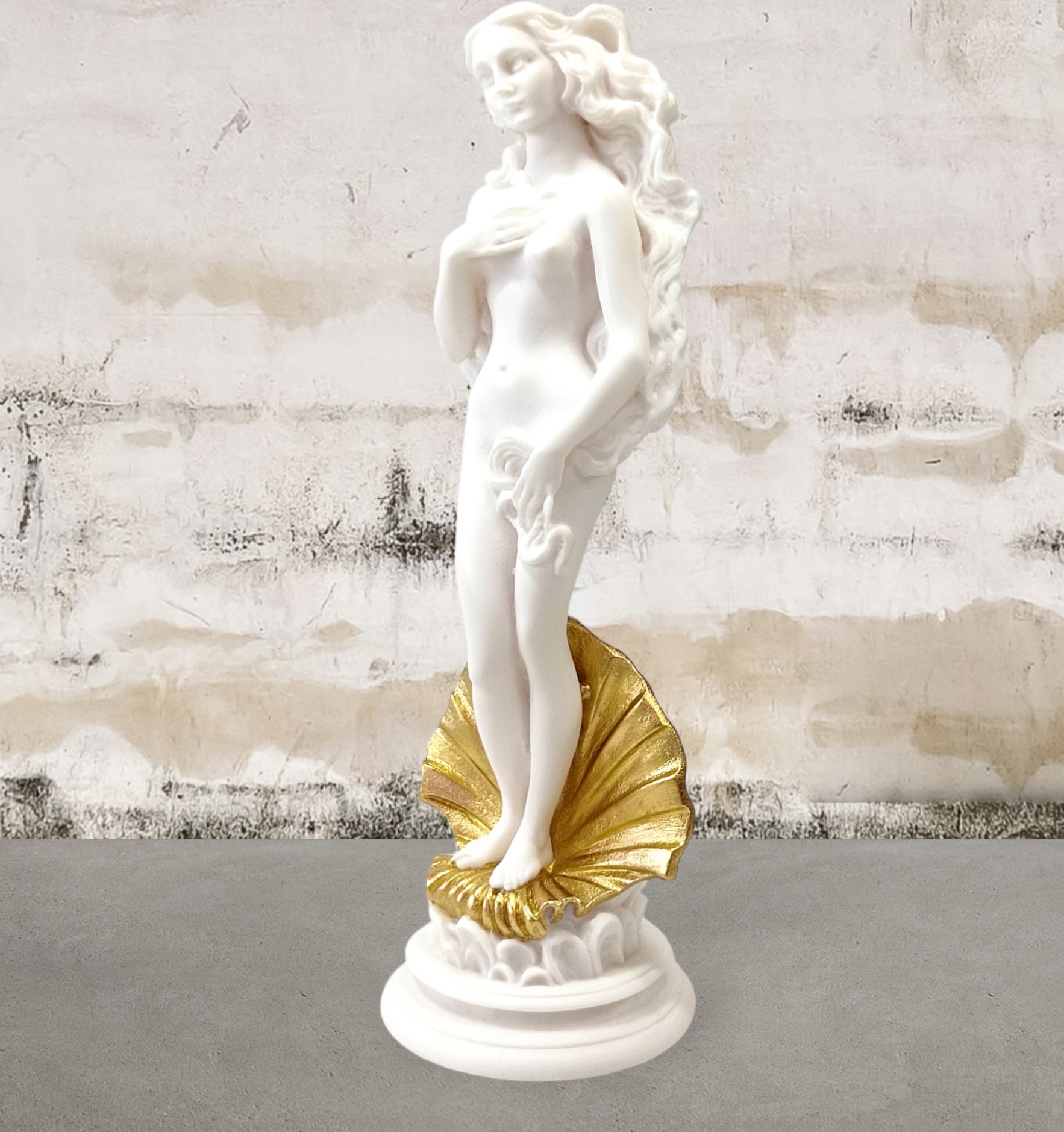 Aphrodite Statue: Rising From Sea, Alabaster Greek Goddess Replica