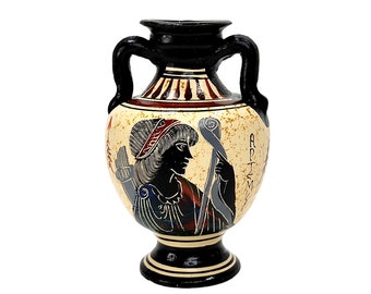 Vaso antico greco dea Artemide, anfora in ceramica antica 12cm 4.7in, vaso antico figura dipinta a mano, pittura vaso greco