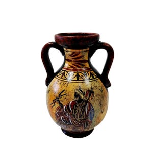 Zeus Greek Amphora: Hand-Painted Ceramic Vase, Classical Art