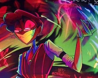 Hazbin Hotel Summer Alastor Fan Art Print Ll Alastor Summer Poster