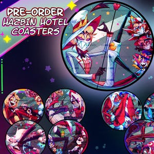 Hazbin Hotel Coasters PRE-ORDER ll Fanmade Hazbin Hotel Coasters