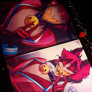 Alastor Hazbin Hotel Christmas Art Prints ll Fan art prints Alastor the radio Demon Hazbin Hotel