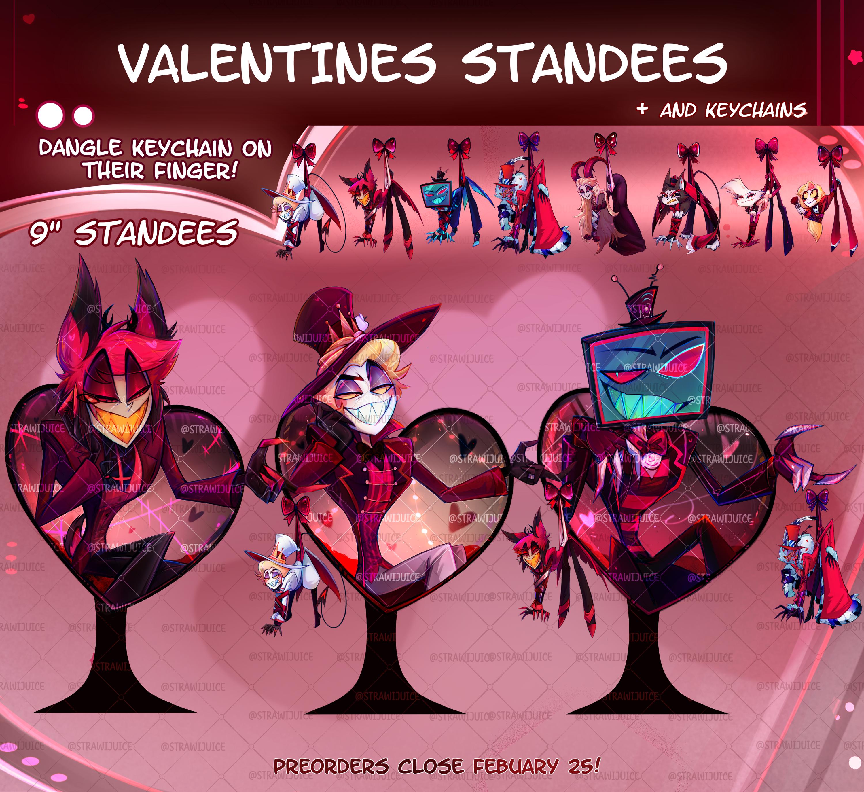 Hazbin Hotel Valentines Keychains Ll Lucifer, Alastor, Vox