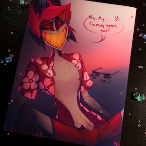 じ*ん様 ハズビンホテル　アラスター　Summer Alastor Poster Hazbin Hotel Summer Alastor Fan Art Print Ll Alastor Summer Poster