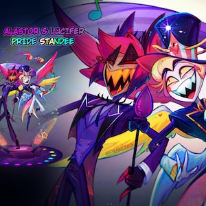 Radioapple Pride Spinning Standee Ll Alastor and Lucifer From