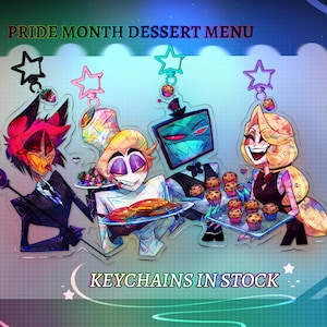 Hazbin hotel Pride Month Fanmade Keychains  ll Alastor, lucifer Morningstar , Charlie Morningstar, Vox Pride month Keychains