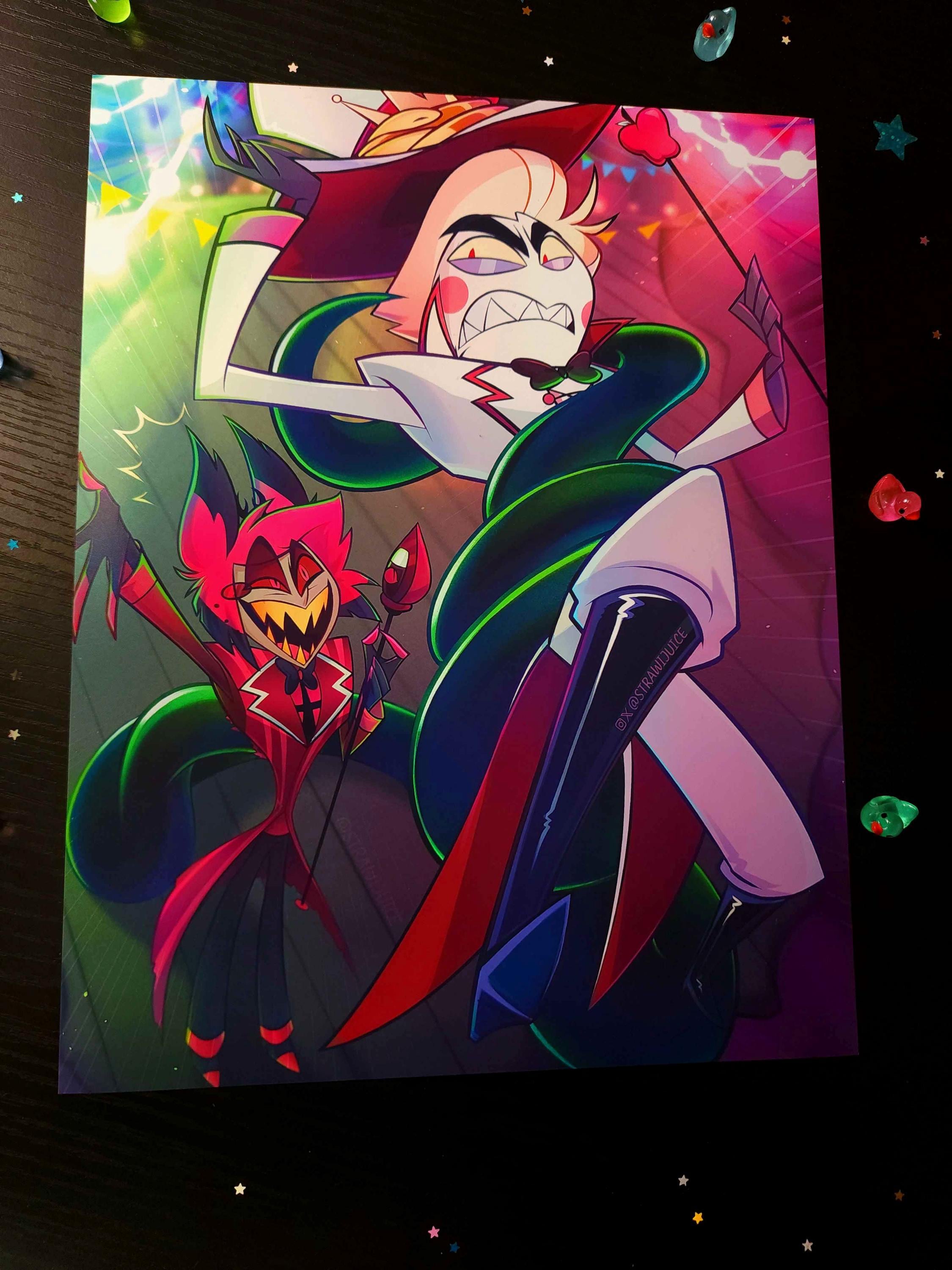 Radioapple ファンアートプリント ll Hazbin Hotel Alastor & Lucifer