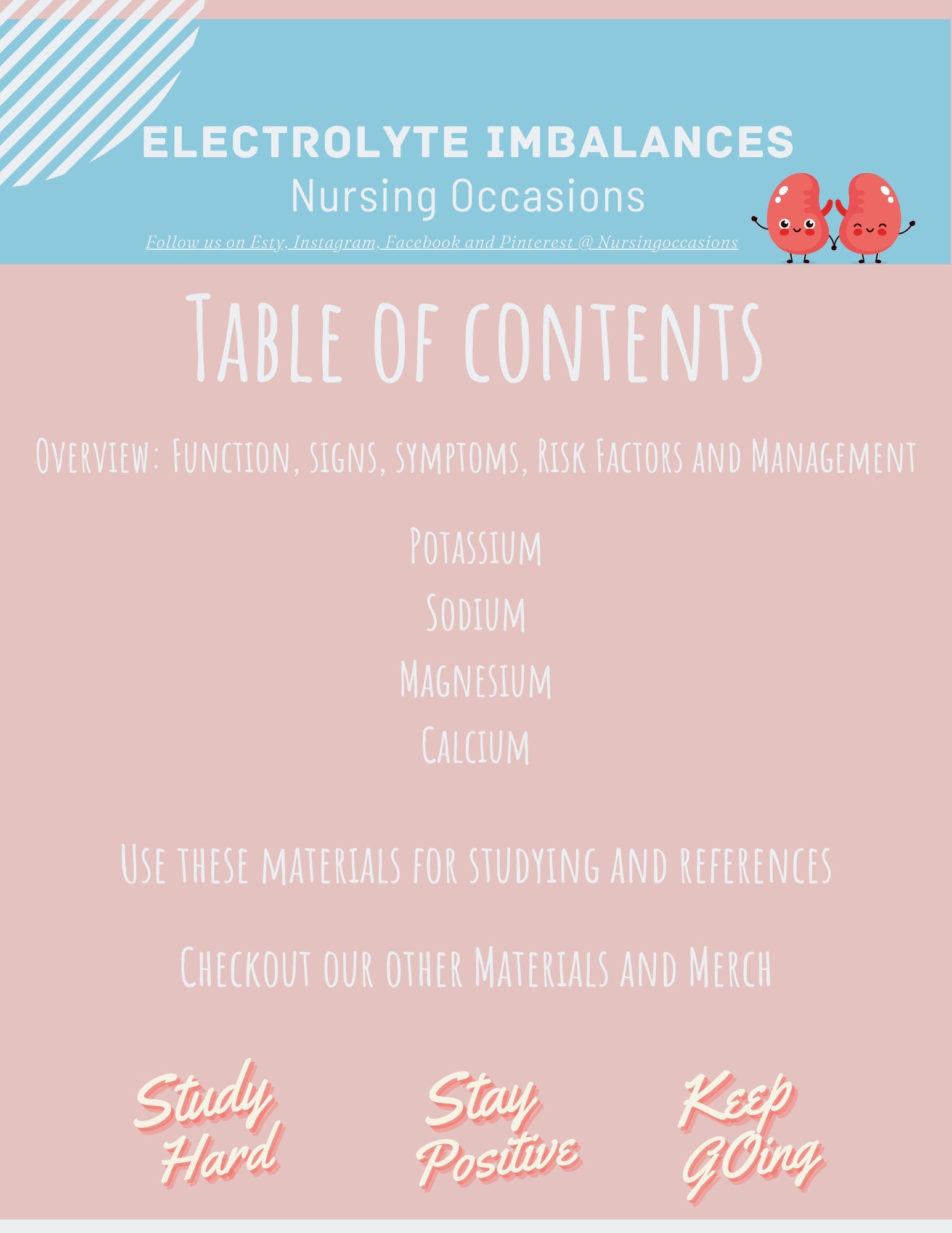 Electrolyte Imbalances Overview of Electrolytes Nursing Guide Study ...