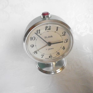 Vintage  Russian Mechanical Alarm Clock - Slava - 11 jewels. USSR.- Works and Calls.
