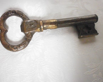 Antique Vintage Brass  Skeleton Keys Corkscrew and Bottle Opener, Bronze Handmade in shape of Key -Bulgaria,