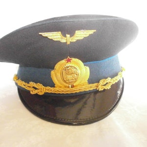 Vintage Old Military railway Hat Cap -RARE - Uniform Visor Hat Peaked Cap